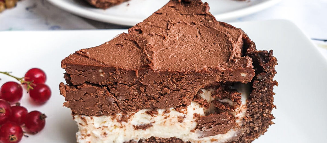 Mocno czekoladowa tarta na spodzie bez pieczenia